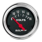 Autometer Traditional Chrome 52mm 8-18 Volts Short Sweep Electrical Voltmeter thumbnail 2