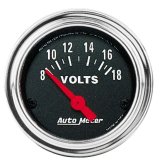 Autometer Traditional Chrome 52mm 8-18 Volts Short Sweep Electrical Voltmeter thumbnail 8