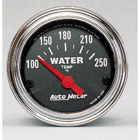 Autometer Traditional Chrome 52mm 100-250 Deg F Short Sweep Electrical Water Temperature Gauge thumbnail 2