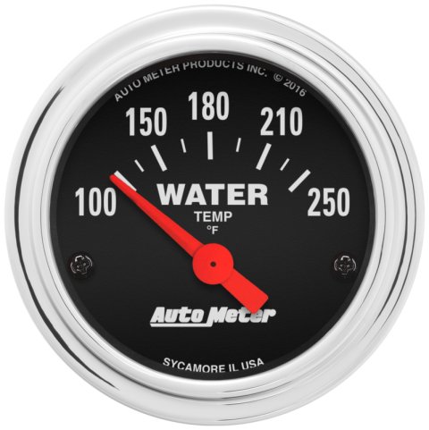 Autometer Traditional Chrome 52mm 100-250 Deg F Short Sweep Electrical Water Temperature Gauge thumbnail 4