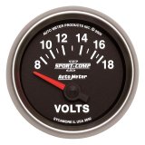 Autometer Sport-Comp II 52mm 8-18 Volt Short Sweep Electronic Voltmeter thumbnail 3