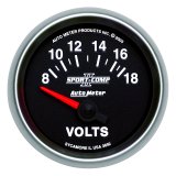 Autometer Sport-Comp II 52mm 8-18 Volt Short Sweep Electronic Voltmeter thumbnail 4