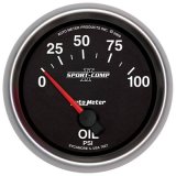 Autometer Sport-Comp II 0-100 PSI Short Sweep Electronic Oil Pressure Gauge thumbnail 1