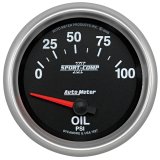 Autometer Sport-Comp II 0-100 PSI Short Sweep Electronic Oil Pressure Gauge thumbnail 4