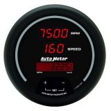 Autometer Black 85.7mm 8000 RPM/160 MPH or 260 km/h Digital Tach/Speedo Combo Gauge thumbnail 2