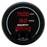 Autometer Black 85.7mm 8000 RPM/160 MPH or 260 km/h Digital Tach/Speedo Combo Gauge thumbnail 3