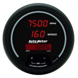 Autometer Black 85.7mm 8000 RPM/160 MPH or 260 km/h Digital Tach/Speedo Combo Gauge thumbnail 4