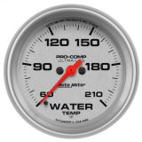 Autometer Ultra-Lite 66.7mm Full Sweep Electronic 60-210 Degree F Water Temperature Gauge thumbnail 2