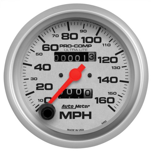 Autometer Ultra-Lite 3-3/8 inch 160 MPH Mechanical In Dash Speedometer thumbnail 1