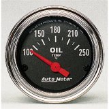 Autometer Traditional Chrome 52mm 100-250 Degree F Short Sweep Electrical Oil Temperature Gauge thumbnail 2