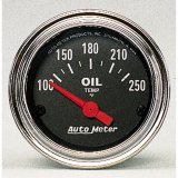 Autometer Traditional Chrome 52mm 100-250 Degree F Short Sweep Electrical Oil Temperature Gauge thumbnail 3