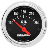 Autometer Traditional Chrome 52mm 100-250 Degree F Short Sweep Electrical Oil Temperature Gauge thumbnail 5