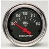 Autometer Traditional Chrome 52mm 100-250 Degree F Short Sweep Electrical Oil Temperature Gauge thumbnail 6