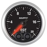 Autometer Elite 52mm 0-2000 Deg F Full Sweep Electronic Exhaust Gas Temperature Gauge thumbnail 3