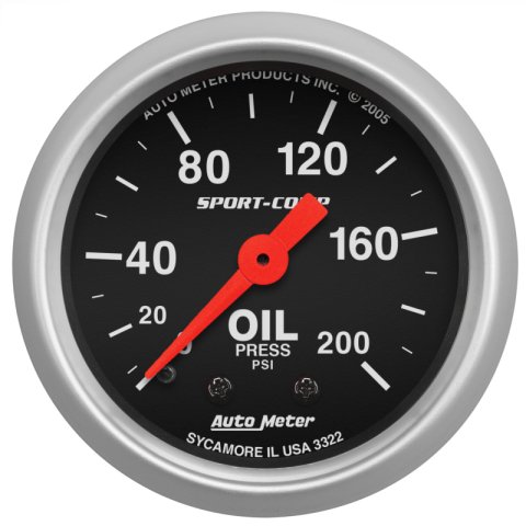 Autometer Sport Comp 52mm Mechanical 0-200 PSI Oil Pressure Gauge thumbnail 4