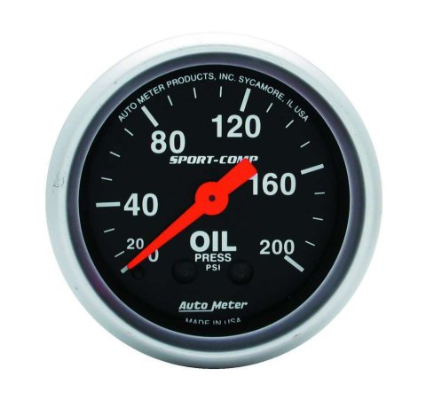 Autometer Sport Comp 52mm Mechanical 0-200 PSI Oil Pressure Gauge thumbnail 8