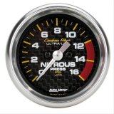 Autometer Carbon Fiber 52mm 0-1600 PSI Full Sweep Electronic Nitrous Pressure Gauge thumbnail 1