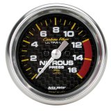 Autometer Carbon Fiber 52mm 0-1600 PSI Full Sweep Electronic Nitrous Pressure Gauge thumbnail 2
