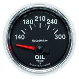 Autometer GS 52mm 140-300 Deg F Short Sweep Electronic Oil Temperature Gauge thumbnail 6