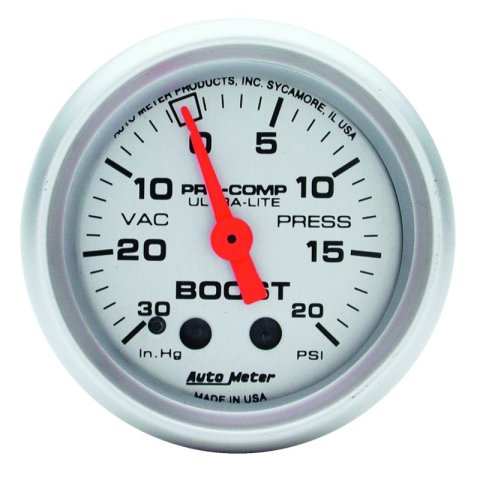 Autometer Ultra-Lite 52mm 20 PSI Mechanical Boost Gauge thumbnail 2