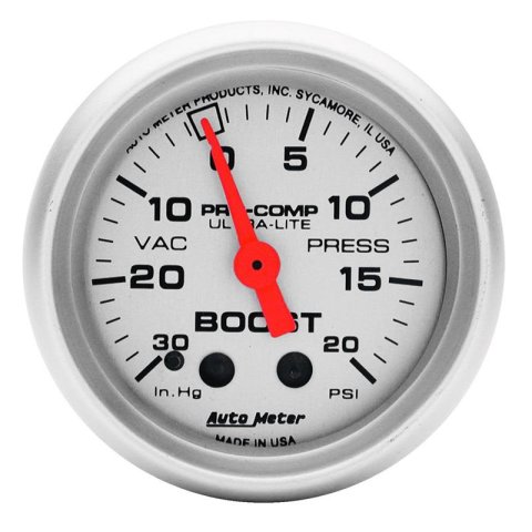 Autometer Ultra-Lite 52mm 20 PSI Mechanical Boost Gauge thumbnail 4
