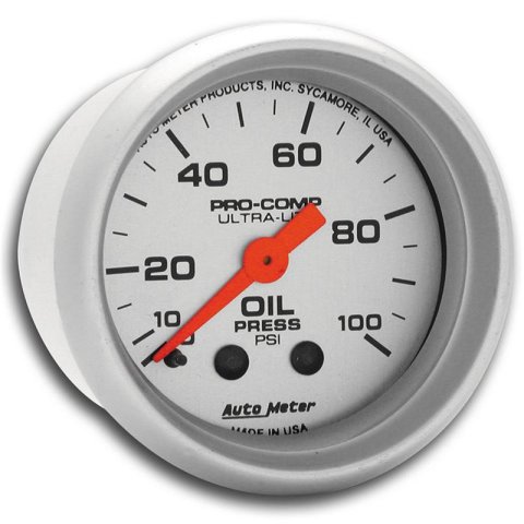 Autometer Ultra-Lite 52mm 0-100 PSI Mechanical Oil Pressure Gauge thumbnail 6
