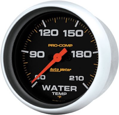 Autometer Pro Comp 60-210 Deg F Full Sweep Electronic Water Temperature Low Temp Gauge
