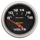 Autometer Pro Comp 8-18 Volts Short Sweep Electronic Voltmeter Gauge thumbnail 3