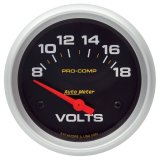 Autometer Pro Comp 8-18 Volts Short Sweep Electronic Voltmeter Gauge thumbnail 4