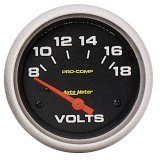 Autometer Pro Comp 8-18 Volts Short Sweep Electronic Voltmeter Gauge thumbnail 8