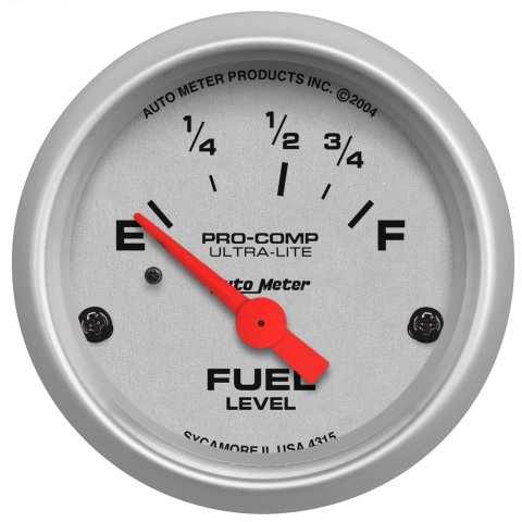 Autometer Ultra-Lite 52mm 73 OHMS Empty/8-12 OHMS Full Short Sweep Electronic Fuel Level Gauge thumbnail 1