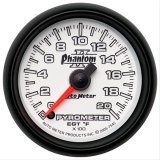 Autometer Phantom II 52.4mm Full Sweep Electronic 0-2000 Def F EGT/Pyrometer Gauge thumbnail 1