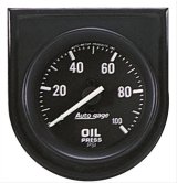 Autometer AutoGage Gauge Console 100psi Oil Pressure Gauge - Black Dial/Black Bezel thumbnail 1