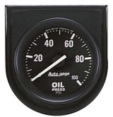 Autometer AutoGage Gauge Console 100psi Oil Pressure Gauge - Black Dial/Black Bezel thumbnail 8