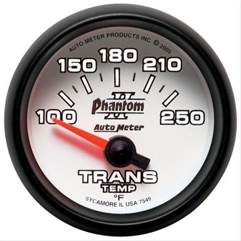Autometer Phantom II 52.4mm Short Sweep Electronic 100-350 Def F Transmission Temperature Gauge
