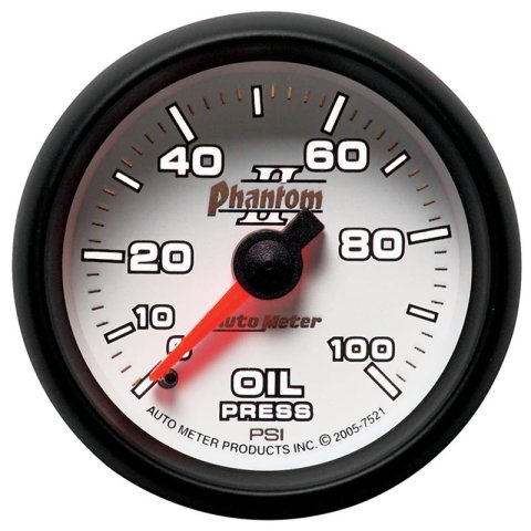 Autometer Phantom II 52.4mm Mechanical 0-100psi Oil Pressure Gauge thumbnail 4