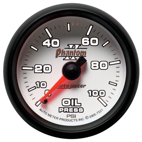 Autometer Phantom II 52.4mm Mechanical 0-100psi Oil Pressure Gauge thumbnail 8