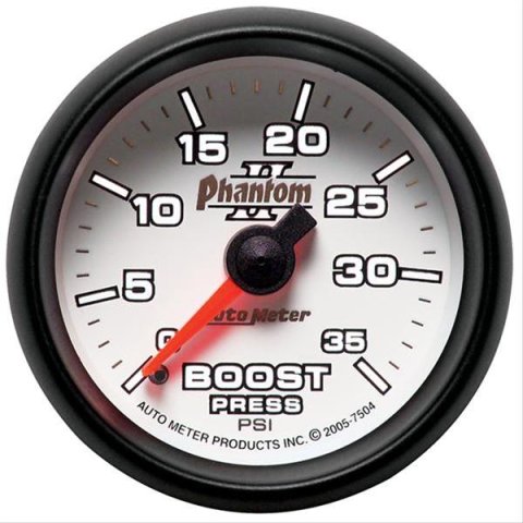 Autometer Phantom II 52.4mm Mechanical 0-35 PSI Boost Gauge thumbnail 2