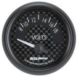 Autometer GT Series 52mm Short Sweep Electronic 8-18 Volts Voltmeter thumbnail 1