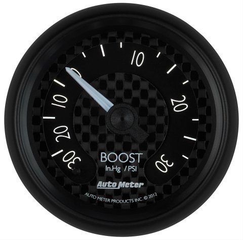 Autometer GT Series 52mm Mechanical 30 In Hg/30 psi Vacuum/Boost Gauge