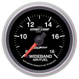 Autometer Sport-Comp II 52mm 8:1-18:1 AFR Wideband Air/Fuel Ratio Analog Gauge thumbnail 2