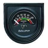 Autometer AutoGage Gauge Console 1.5in 100psi Electric Oil Pressure Gauge - Black Dial/Black Bezel thumbnail 2
