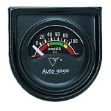 Autometer AutoGage Gauge Console 1.5in 100psi Electric Oil Pressure Gauge - Black Dial/Black Bezel thumbnail 4