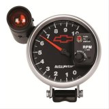 Autometer GM Bowtie Black 5in 10000 RPM Pedestal Electronic Tachometer w/ Ext Shift Light thumbnail 2