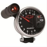 Autometer GM Bowtie Black 5in 10000 RPM Pedestal Electronic Tachometer w/ Ext Shift Light thumbnail 3
