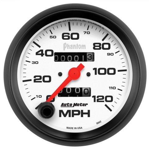 Autometer Phantom 3-3/8in 120MPH Speedometer Gauge - Mechanical Full Sweep thumbnail 1