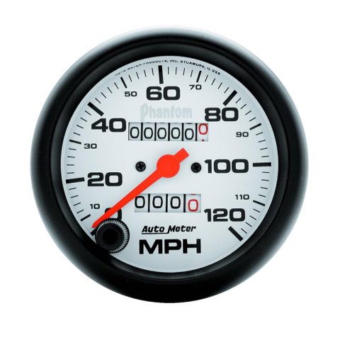 Autometer Phantom 3-3/8in 120MPH Speedometer Gauge - Mechanical Full Sweep thumbnail 4