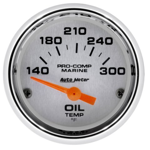 Autometer Marine Chrome Ultra-Lite 2-1/16in Electric Oil Temperature Gauge 140-300 Deg F thumbnail 4