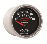 Autometer GM Bowtie Black 2-1/16 Voltmeter 8-18V thumbnail 6
