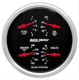Autometer Designer Black 3.375in Quad Gauge - Fuel Level / Oil Pressure / Water Temp. / Voltmeter thumbnail 2